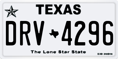 TX license plate DRV4296