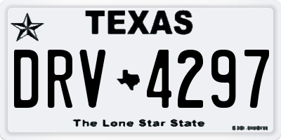 TX license plate DRV4297