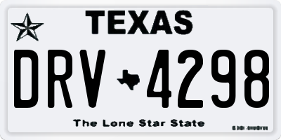 TX license plate DRV4298