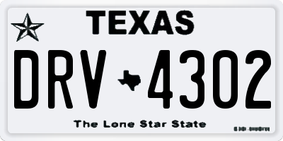 TX license plate DRV4302