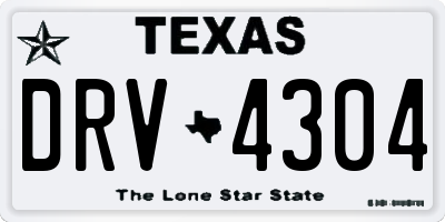 TX license plate DRV4304