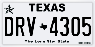 TX license plate DRV4305