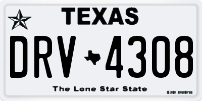 TX license plate DRV4308