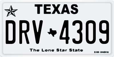 TX license plate DRV4309