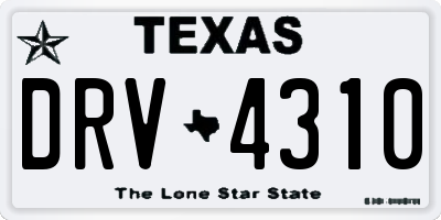 TX license plate DRV4310