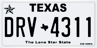 TX license plate DRV4311