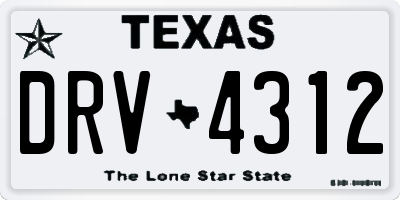 TX license plate DRV4312