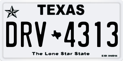 TX license plate DRV4313