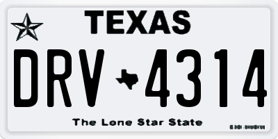 TX license plate DRV4314