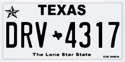 TX license plate DRV4317