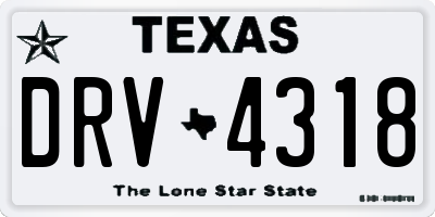 TX license plate DRV4318