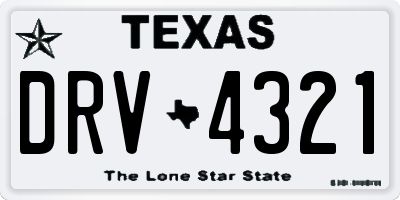 TX license plate DRV4321