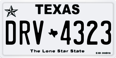 TX license plate DRV4323