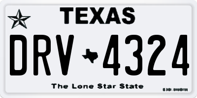 TX license plate DRV4324