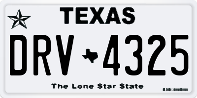 TX license plate DRV4325