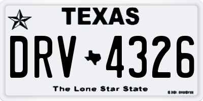 TX license plate DRV4326