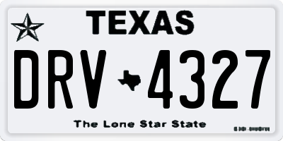 TX license plate DRV4327