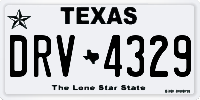 TX license plate DRV4329