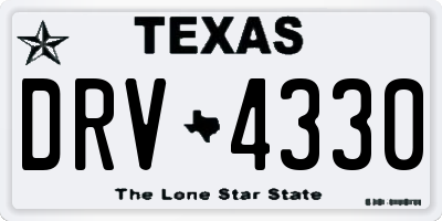 TX license plate DRV4330