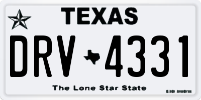 TX license plate DRV4331