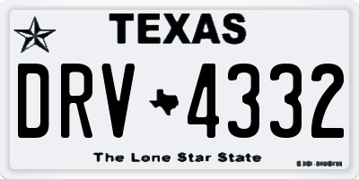 TX license plate DRV4332