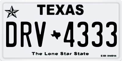 TX license plate DRV4333