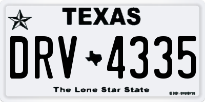 TX license plate DRV4335