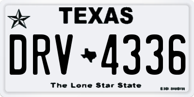 TX license plate DRV4336