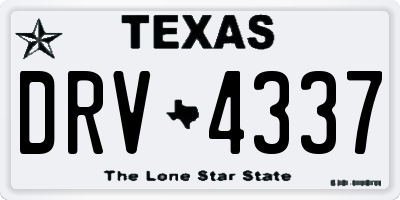 TX license plate DRV4337