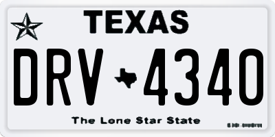 TX license plate DRV4340