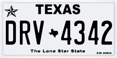 TX license plate DRV4342