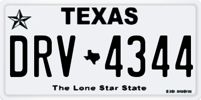 TX license plate DRV4344