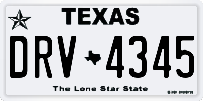 TX license plate DRV4345