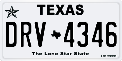 TX license plate DRV4346