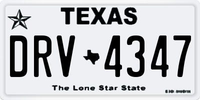 TX license plate DRV4347