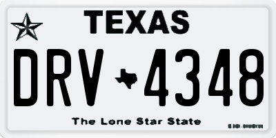 TX license plate DRV4348