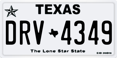 TX license plate DRV4349