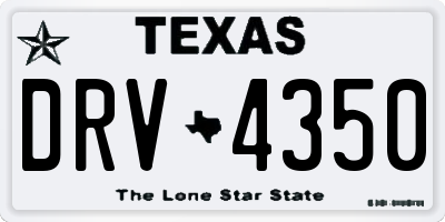 TX license plate DRV4350