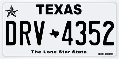 TX license plate DRV4352