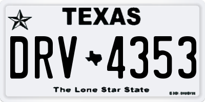 TX license plate DRV4353