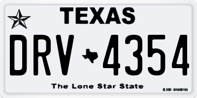 TX license plate DRV4354