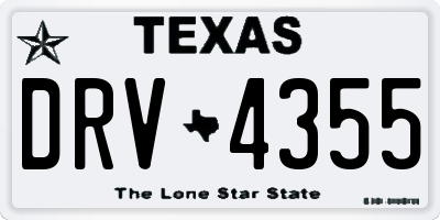 TX license plate DRV4355