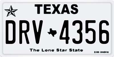 TX license plate DRV4356