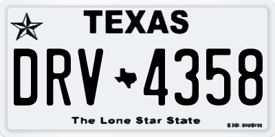 TX license plate DRV4358