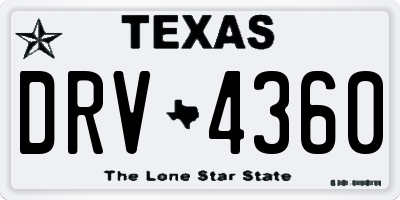 TX license plate DRV4360