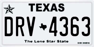 TX license plate DRV4363