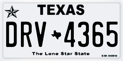 TX license plate DRV4365