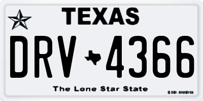 TX license plate DRV4366