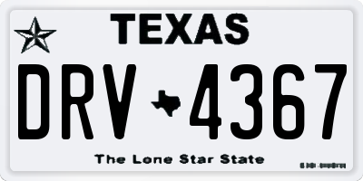 TX license plate DRV4367