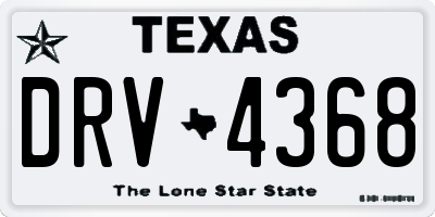 TX license plate DRV4368